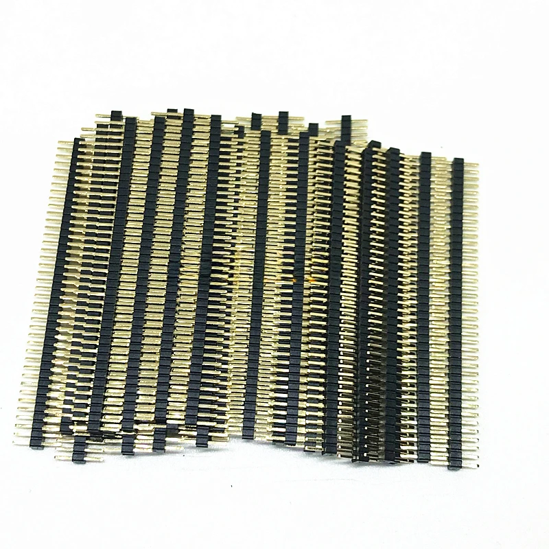 50Pcs/200pcs ROHS Gold-plated copper 1*40P 40Pins 1.27mm Single Row Straight Male Pin Header Strip For PCB