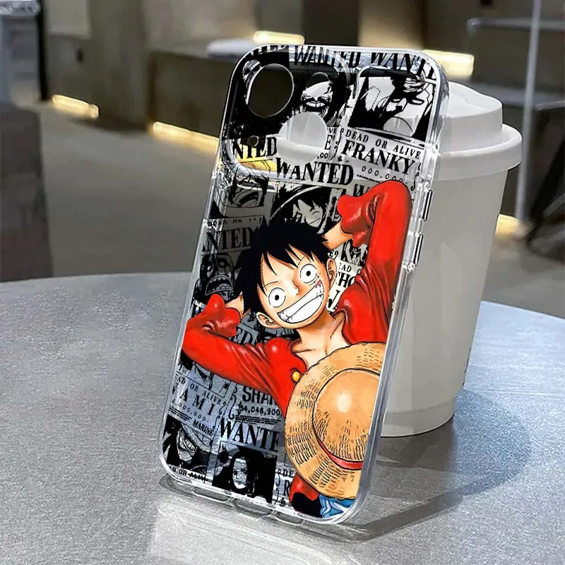 

One Piece Luffy Ace For Apple iPhone 17 16e 16 15 14 13 12 11 Pro Max Plus Mini TPU Soft Transparent Phone Case