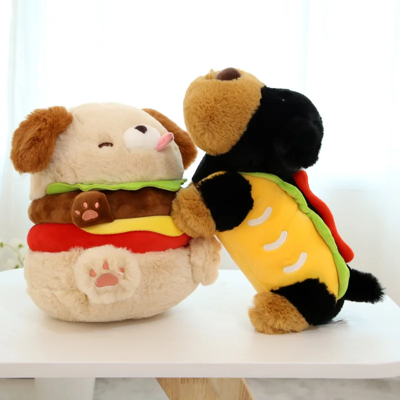 

Hamburger Puppy Doll Hot Dog Stuffed Toy Home Decoration Bed Sleeping Soft Throw Pillow Girl Birthday Gift