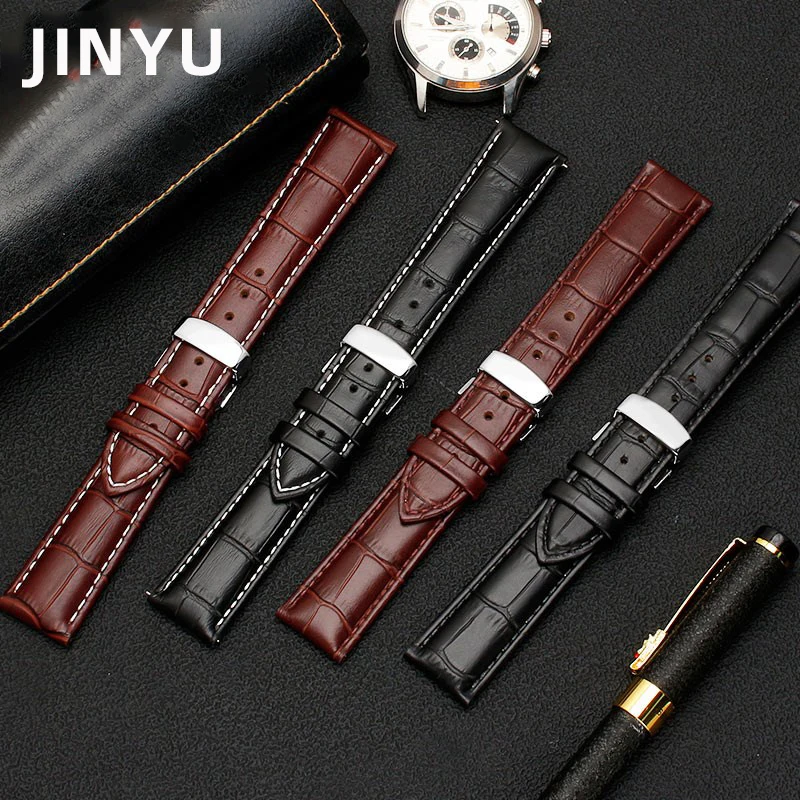 20mm 22mm Genuine Leather Watchband Casio BEM-501 506 307 EDIFICE Series EFB-530 MTP-1303 Watch Band Bracelet Strap Black Brown