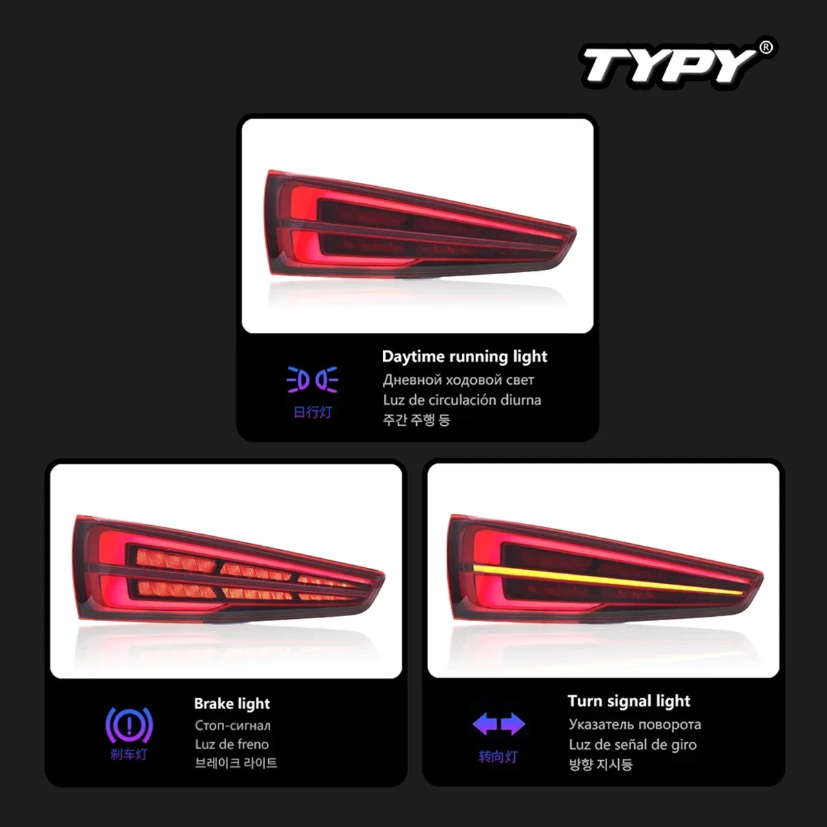 

TYPY New LED Tail Lamp Upgrade Modified For Audi Q3 LED Taillgiht Q3L 2013-2018 Dynamic Signal Tail Lamp Auto Accessories