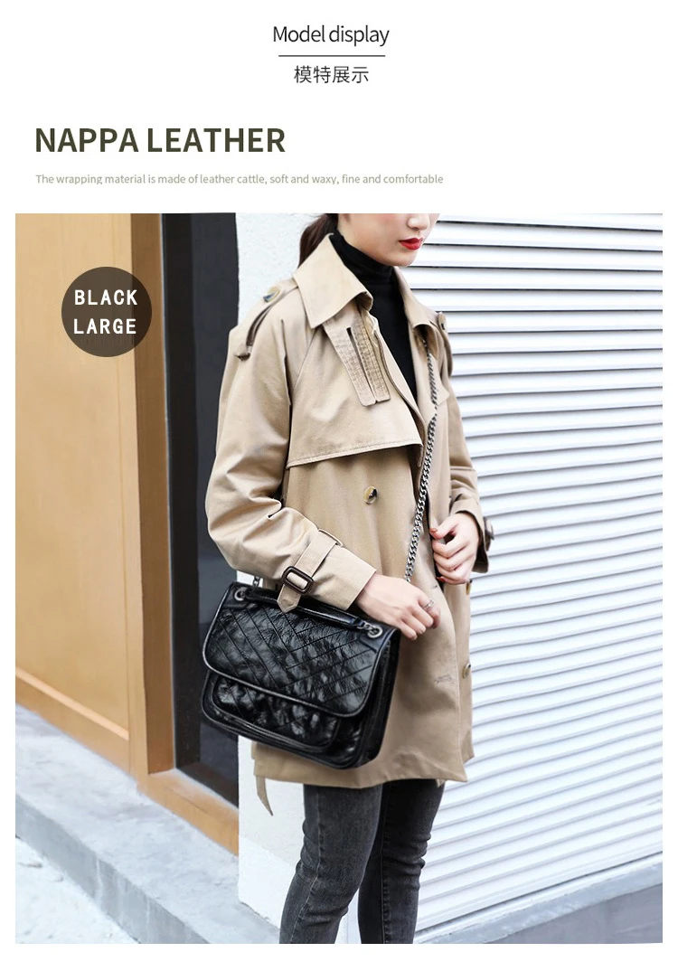 Luxuriöse Echtleder-Umhängetasche Hochwertige Luxusmarke Damen Einzel-Schultertasche Retro Plissierte Niki-Ketten-Hobo-Tasche – Detail 13