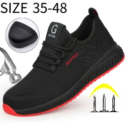 New Fashion Men Safety Shoes Outdoor Work Shoes Anti-Smash Anti-Puncture Indestructible Shoes Protective Hiking Shoes Size 35-46