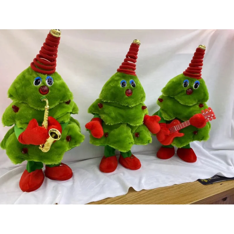 Christmas electric plush toy Christmas tree singing and dancing  evening