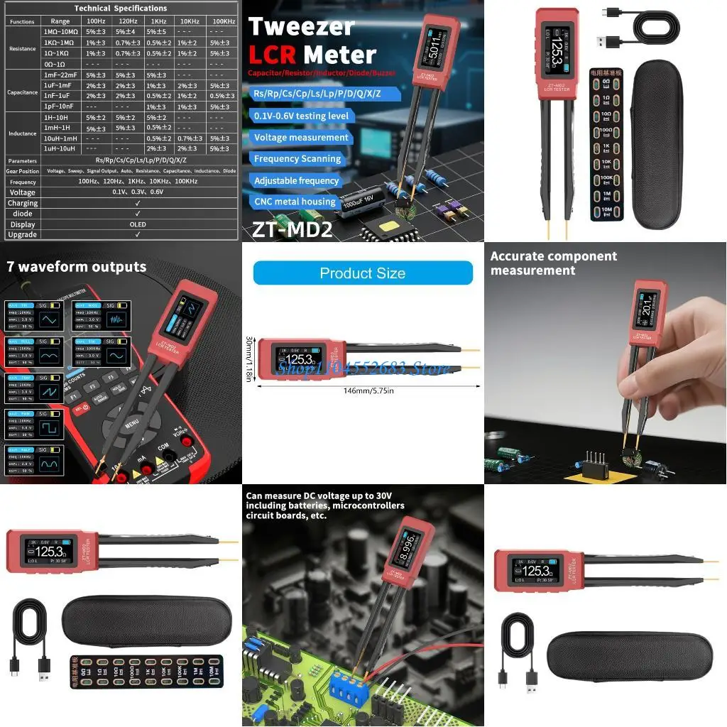 

Y6GD Multifunctional Component Checker Diode Resistance Inductance Capacitance Tester Tweezer Bridge