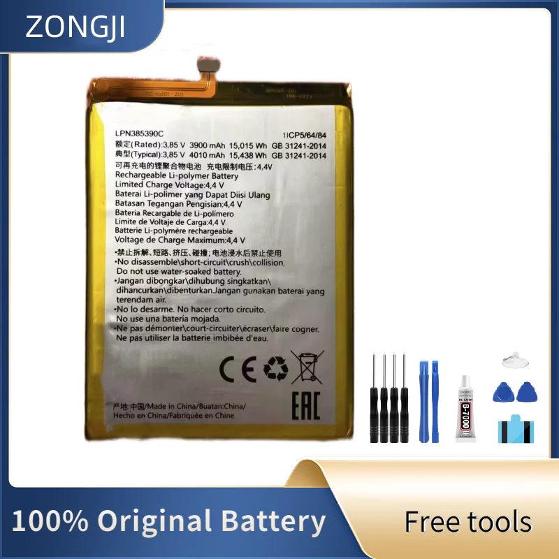 ZONGJI New Compatible Battery For Hisense F30S HLTE217T Mobile Phone Battery R5Pro A5 PRO cc LPN385390C Batteries + Free Tools