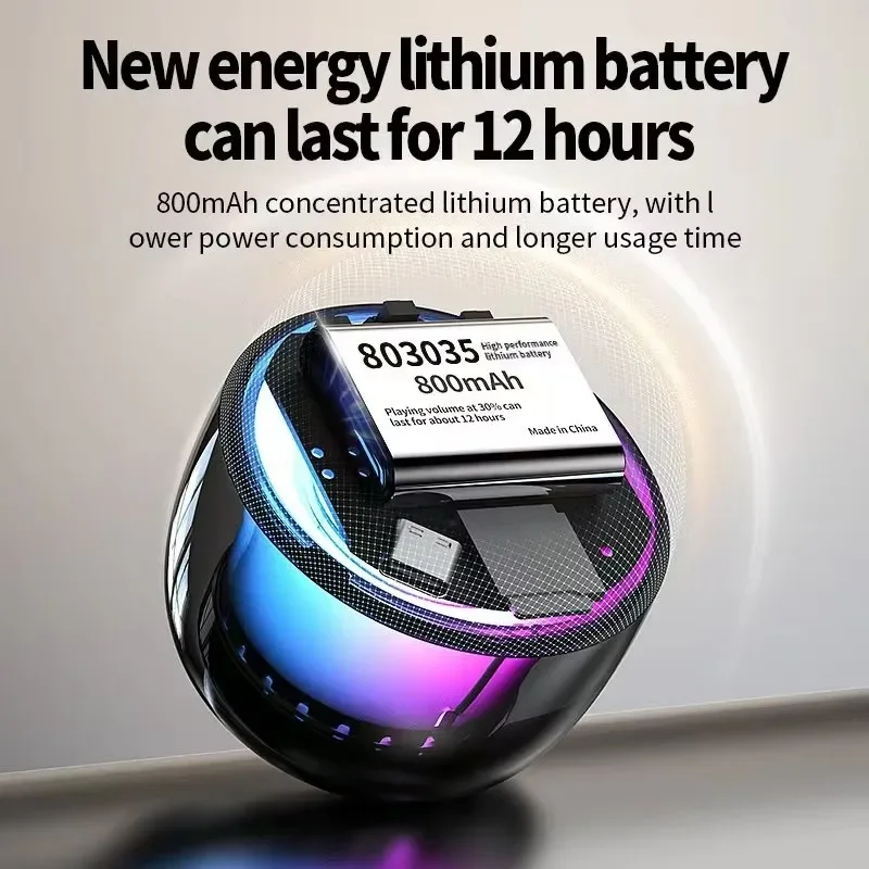 Tiktok رائجة البيع سماعة لاسلكية تعمل بالبلوتوث مكبرات الصوت المحمولة TWS مضخم صوت ستيريو الملونة مصباح لتهيئة الجو الإصبع الدوران صوت صغير