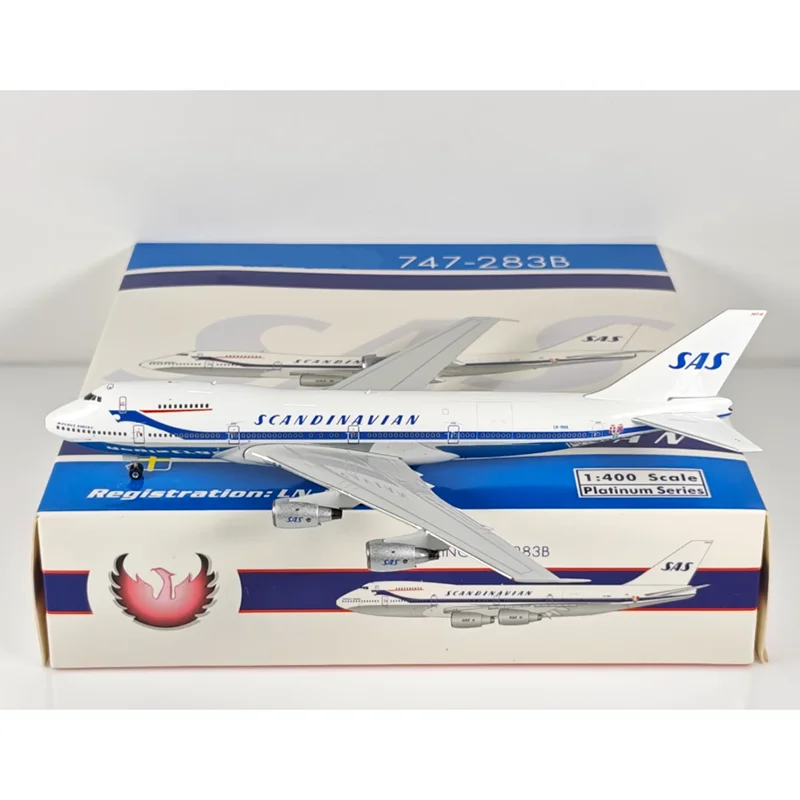 

Phoenix масштаб 1/400 Scandinavian Airlines B747-200 LN-RNA Di-cast модель самолета из сплава Коллекционный декоративный орнамент