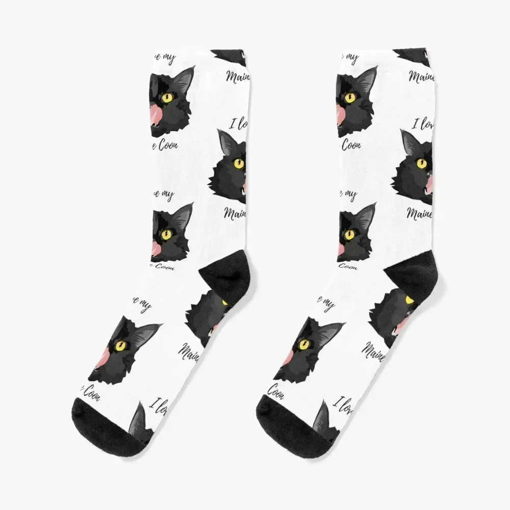 

I Love My Maine Coon Socks men cotton high quality Climbing anime Boy Socks Women's