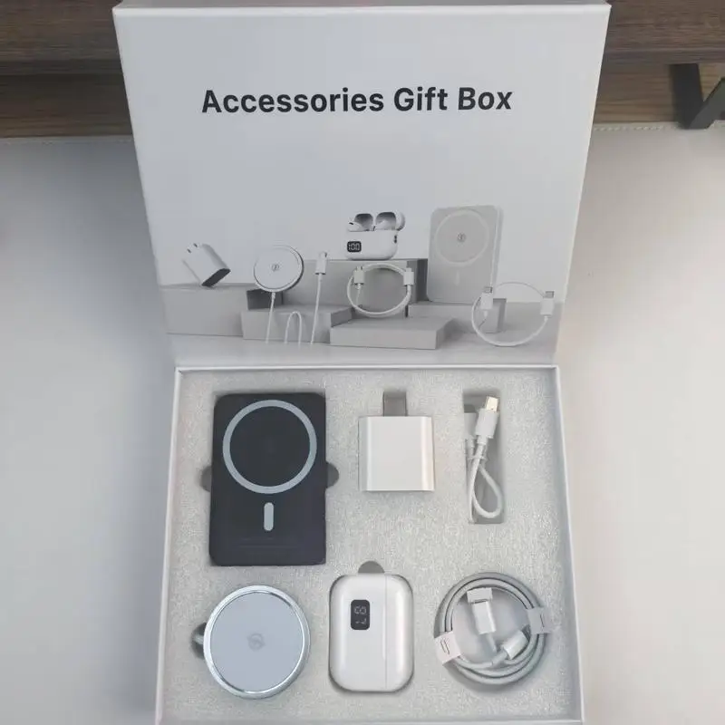 

Fast Charge, Magnetic Power Bank, Wireless Charger, Type-C to Fast Charging Cable, ARTCYBER 6-in-1 Charging Kit