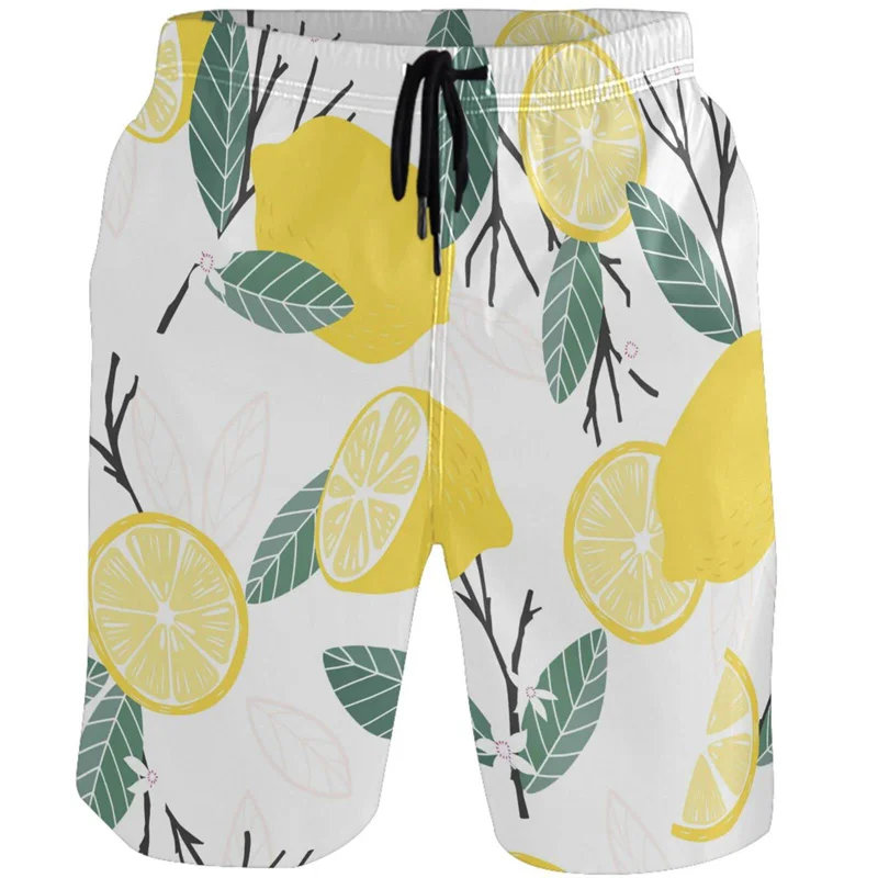 

New Lemon Graphic Shorts Pants 3D Printing Hip Hop Board Shorts Summer Hawaii Swimsuit Men Surf Swim Leisure And Comfort Trunks