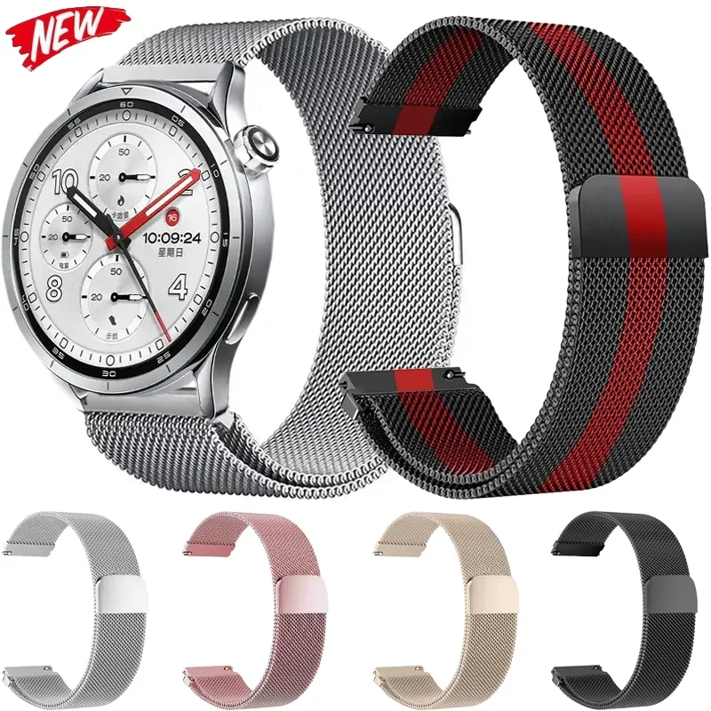 Bracelet milanais en acier inoxydable, 22/20mm, pour montre Xiaomi 5/S5 S4-3-2, sport, pour OPPO Watch S/X2/X3 Realme Watch 5/S