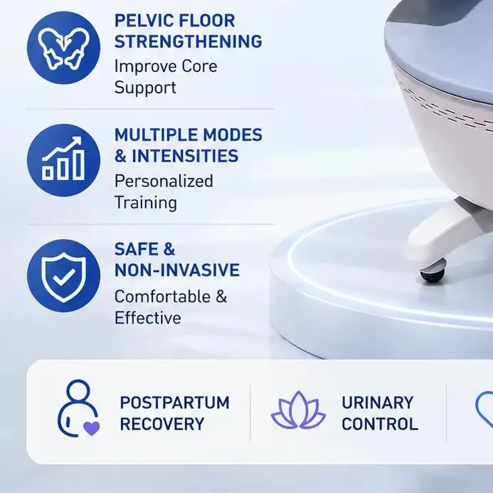 Pelvic Floor Muscle Training Chair EMS Electromagnetic Pelvic Strengthening Machine Home Fitness Exercise Body Care Device