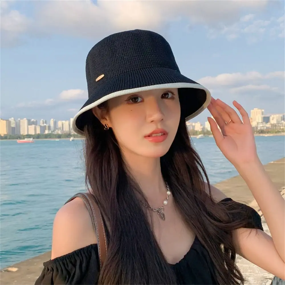 หมวกถักกันแดดแบบลำลองป้องกันรังสียูวีหมวกกันแดดแบบบางสำหรับฤดูร้อน