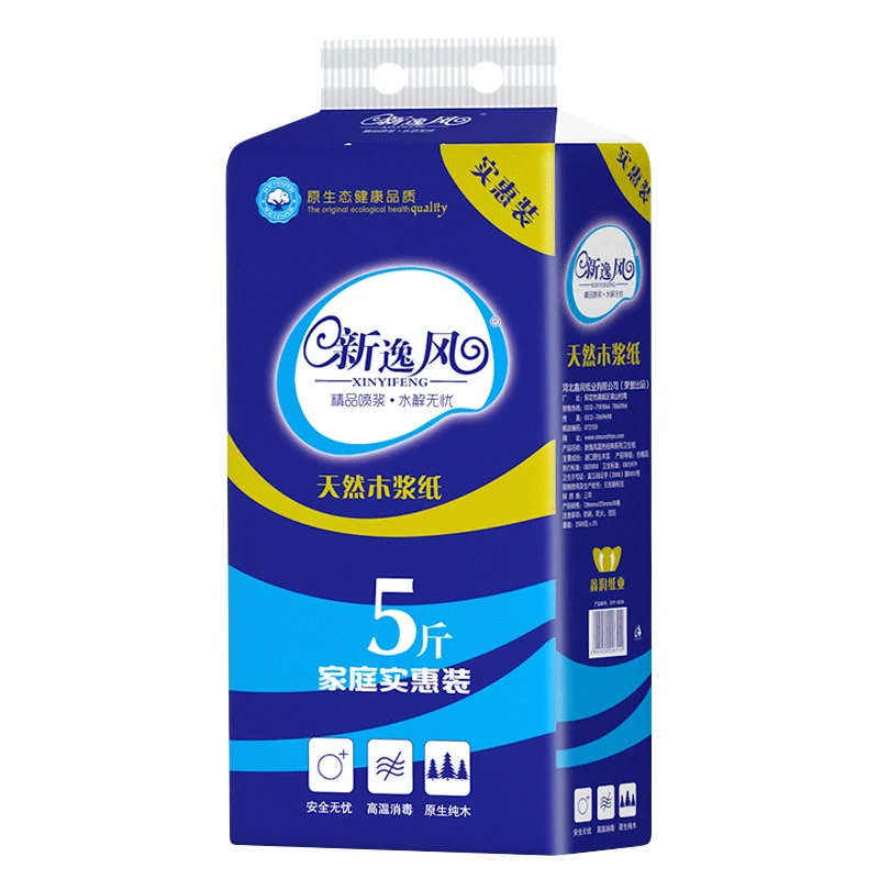 

18 рулонов полной коробки рулонной бумаги, пять слоев туалетной бумаги в рулоне с утолщенным сердечником, туалетная бумага