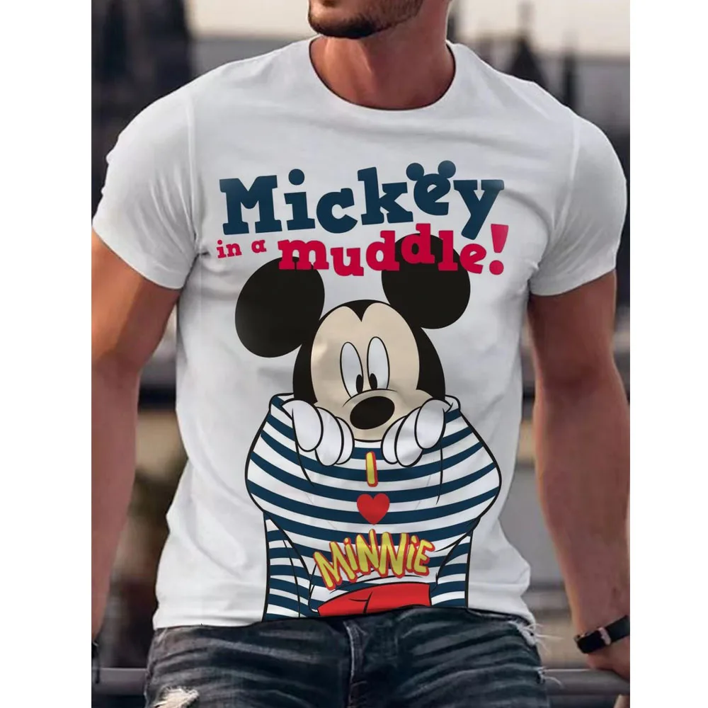 Casual Print Mens 3D T Shirt Disney Goofy Print Clothes Summer Short Sleeve Tee Harajuku Street T-Shirt Male O-Neck Pullover