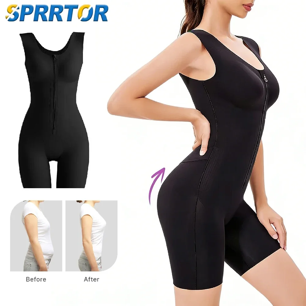 

1Pc Detachable Straps Full Body Shaper, Postpartum Stage 3 Girdle, Tummy Slimming Push Up Butt Lifter Women Shapewear