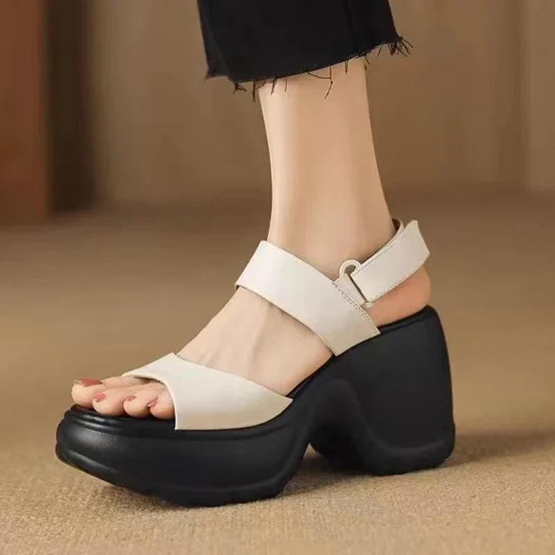 High Heels Women's Sandals Platform Fashion Walking Shoes New Chunky Pumps Beach Slippers Dress Designer Female Flip Flops