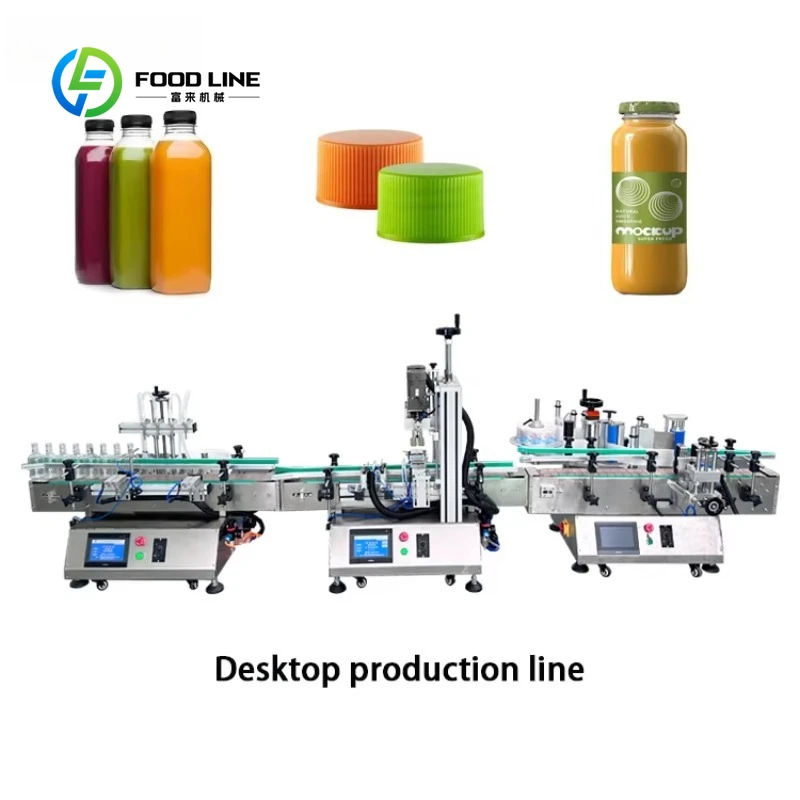 Customized Efficient Automatic Desktop Small Spray Bottle Filling Capping Labeling Machine for Essential Oil Cosmetic Hot Pick