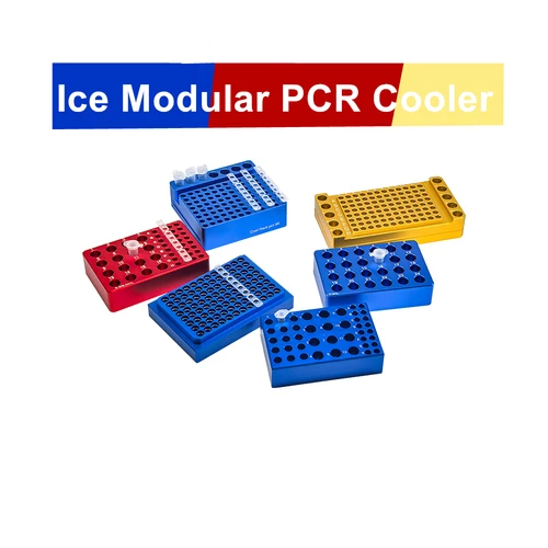 Enfriador de PCR Modular de hielo, termostato de baja temperatura, caja de hielo de aluminio prerefrigerada, estante de tubo de centrífuga de 0,2/1,5/2/5/10/15/50ML, 1/PK