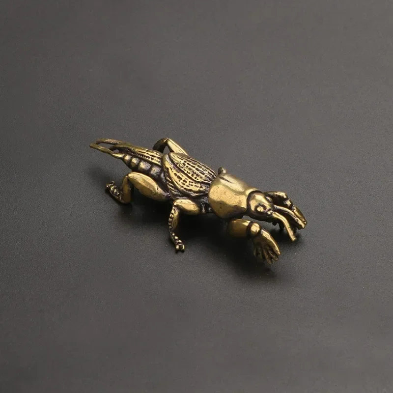 

Insect Mole Cricket Figurines Miniatures Tea Pet Desktop Ornament Vintage Brass Animal Statue Home Decoration Accessories Crafts