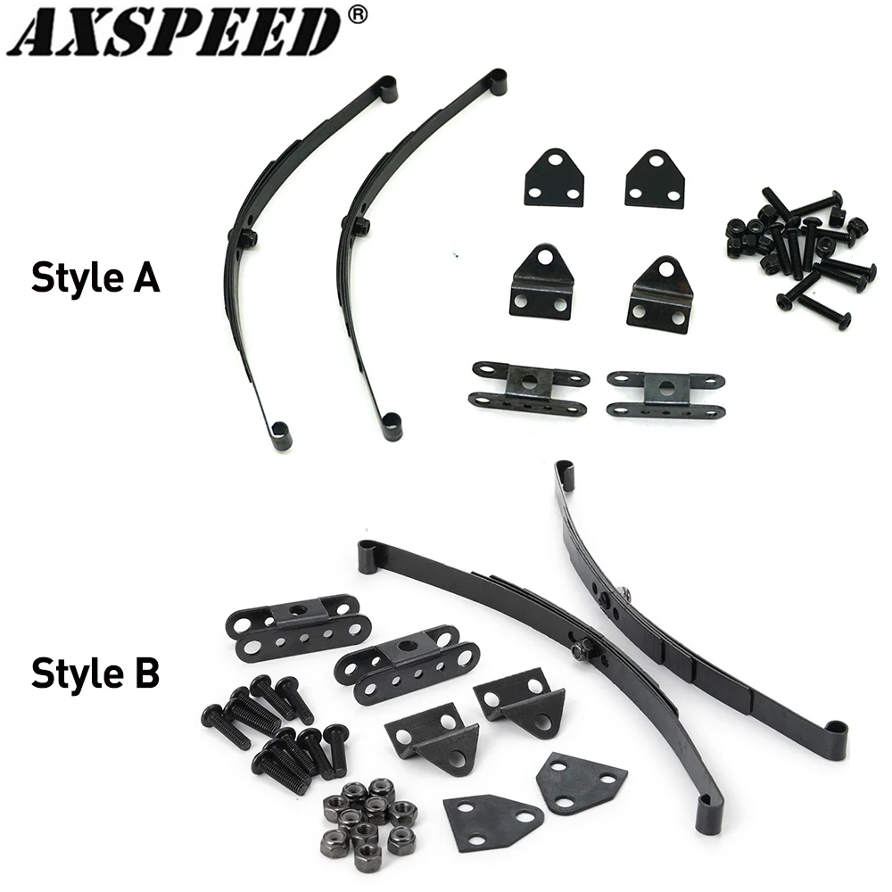 AXSPEED 1Pair Steel Leaf Springs Front Rear Suspension Bar for 1/10 RC Rock Crawler Car RC4WD D90 Upgrade Parts