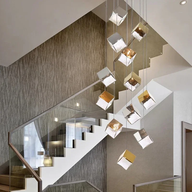 

Modern Minimalist Decor Acrylic Chandelier Apply To Loft Living Room Teahouse Stair Lighting Suspension Design Furniture Indoor