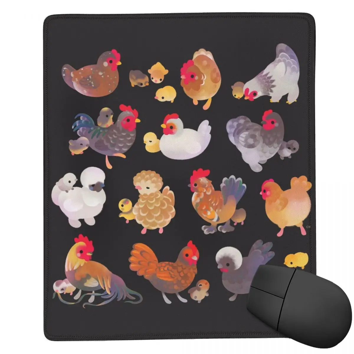 Chicken And Chick - Dark Mouse Pad Computer Keyboard Mouse Mat Gamer PC Laptop Desk Mat Office Accessories