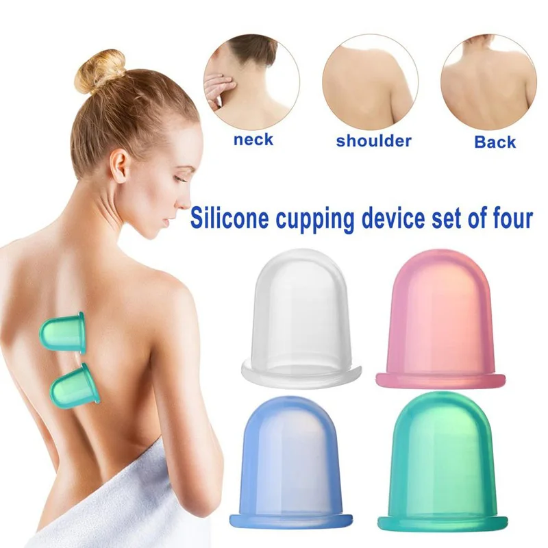 SHARE HO 4 Size Vacuum Cans Banks Slimming Plastic Suction Cupping Therapy Keep Fit Health Release Pain Silicone Massage Jars