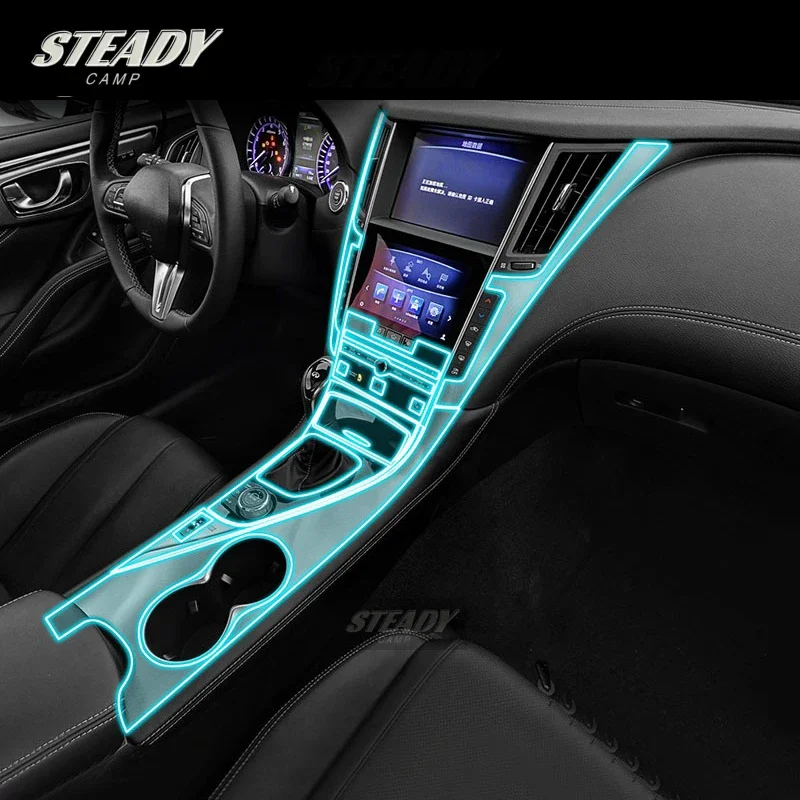 Пленка для защиты салона автомобиля от царапин, прозрачная самоклеящаяся пленка из ТПУ для INFINITI Q60 2018-2022 2023