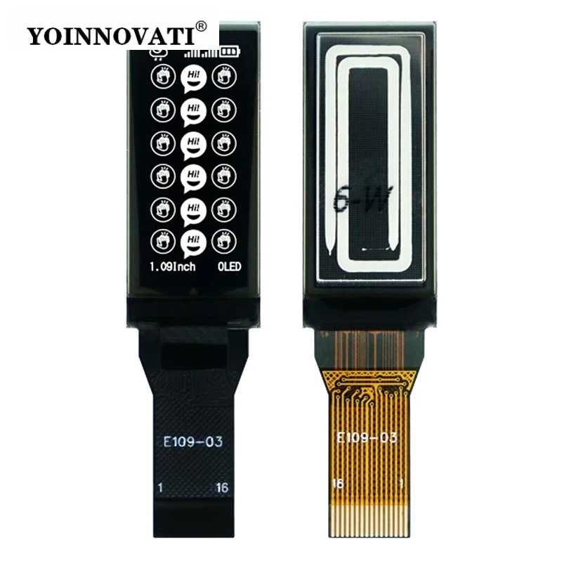 1.09 Inch OLED LCD Screen SSD1312 Small Display 64x128 Resolution Monochrome White SPI/IIC Interface 16-Pin Plug-in Module