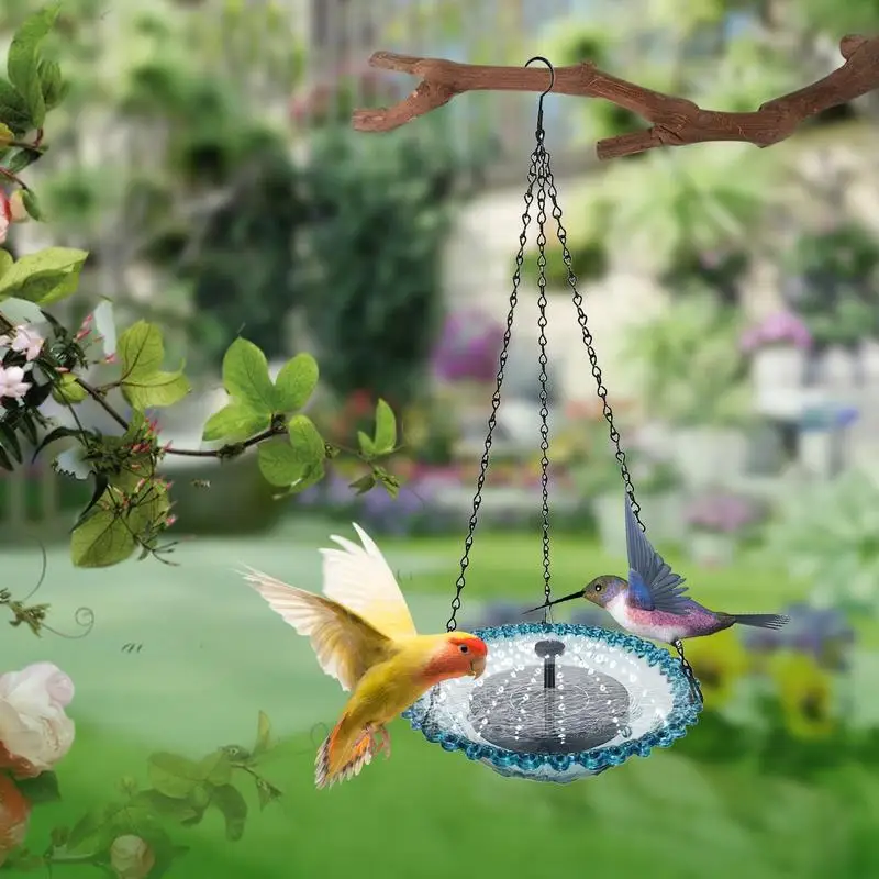 

Birdbaths For Outdoors Hummingbird Feeder Fountain Bird Bath Hangable Birdbath With Suction Cup Solar Bird Fountain Garden Decor