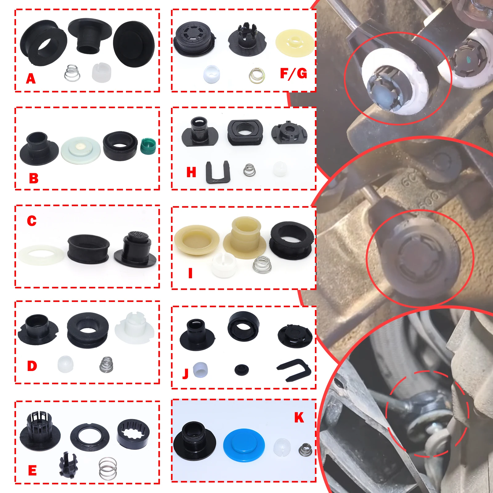 Gear Linkage Repair Kit Gearbox Shifter Lever Cable end Pivot Connector Rebuild Bushing For Opel Ford Citroen Swift Nissan Buick