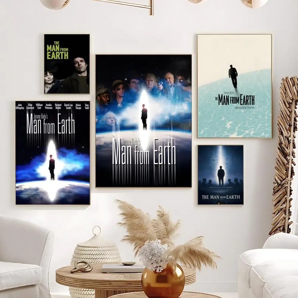 Movie T-The Man from Earth Poster HD Self-Adhesive Waterproof Frameless Wall Art for Home Office Dorm Bedroom Ideal Gift