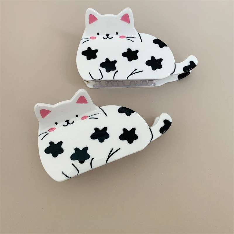 DuoShang Cute Cartoon Animal Cat Acetate Hair Claw Light Luxury Eco-friendly Animal Claw Clip for Women Girls Hair Accessories