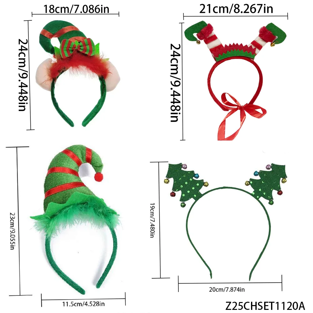 PESENAR Kerstkostuumset: kerstmuts, elfhoofdband en vakantiebril, ideaal voor vakantievieringen