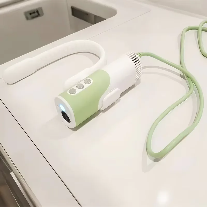 

Low Noise Free-Hands Pet Hair Dryer Special Plastic Blowing Machine with Neck Holder for Cats and Dogs Grooming