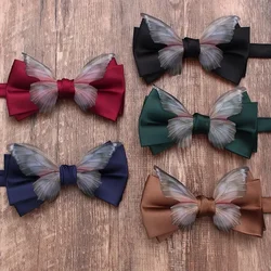 Personality trend fashion butterfly decorative bow tie men's and women solid color banquet shirt suit accessories bow tie