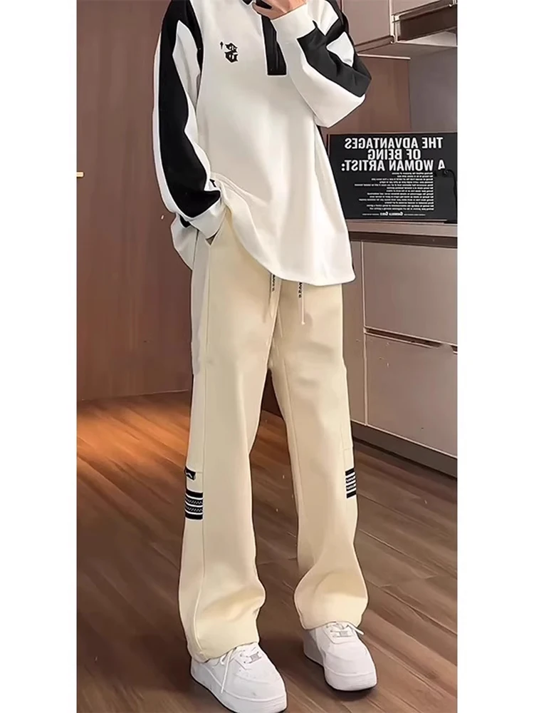 

Мужские повседневные брюки American Sle, осенние спортивные брюки свободного кроя, удлиненные для высоких мужчин, прямые спортивные штаны