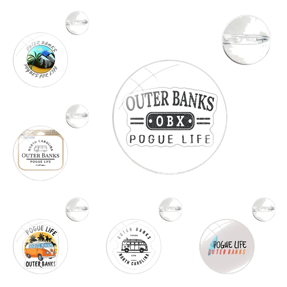 Pins Badge Metal Brooches For Clothes Backpack Decoration gift Outer Banks Netflix Obx Pogue Life Stick