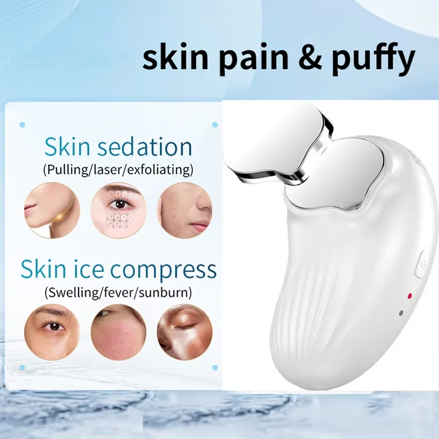 2025 Nueva máquina de belleza facial Martillo frío y caliente para levantamiento facial Estiramiento de la piel Masajeador refrescante