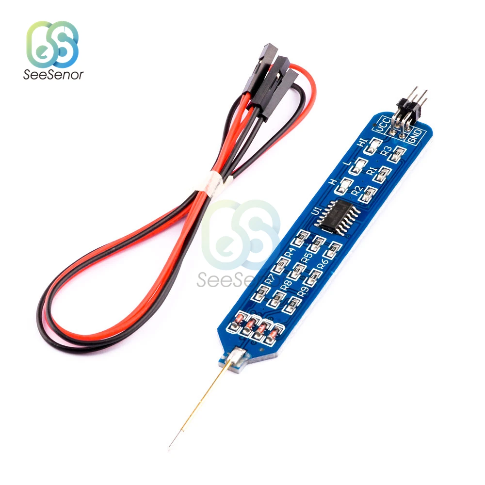 3.3V 5V ปากกาทดสอบระดับต่ำสุดเครื่องทดสอบความต้านทานการเชื่อมต่อ Digital Circuit Debugger ตรวจจับ Probe W/ Dupont Line