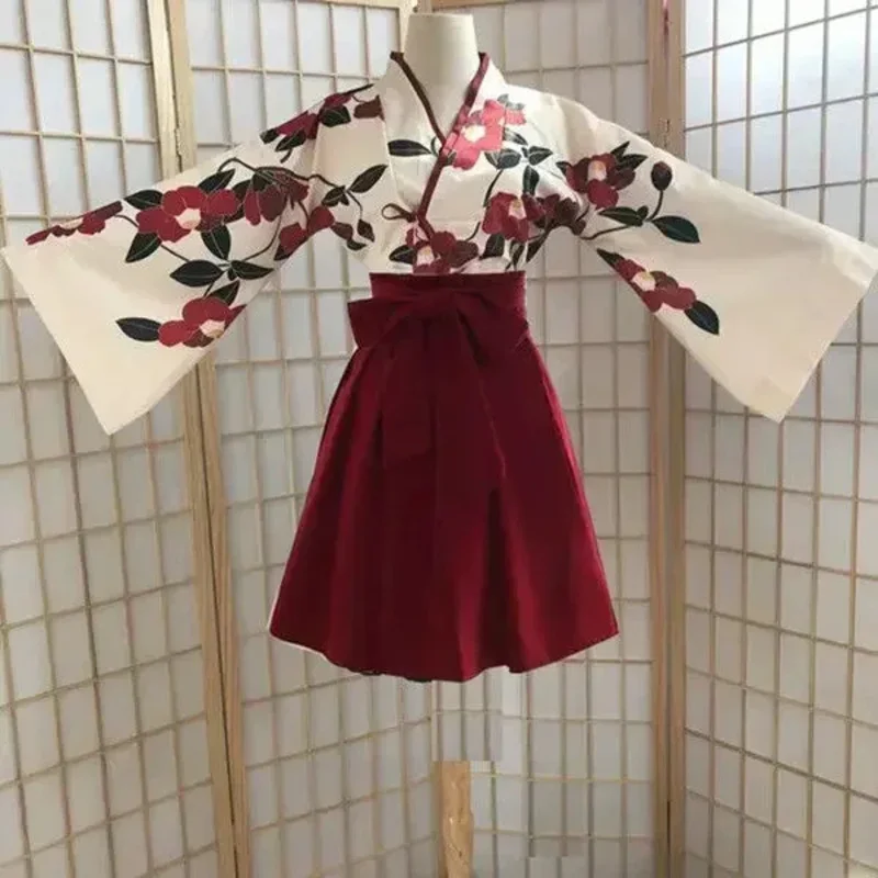 Kimono Haori Yukata Aziatische Kleding Sakura Meisje Japanse Stijl Bloemenprint Vintage Jurk Vrouw Oosterse Camellia Love Kostuum