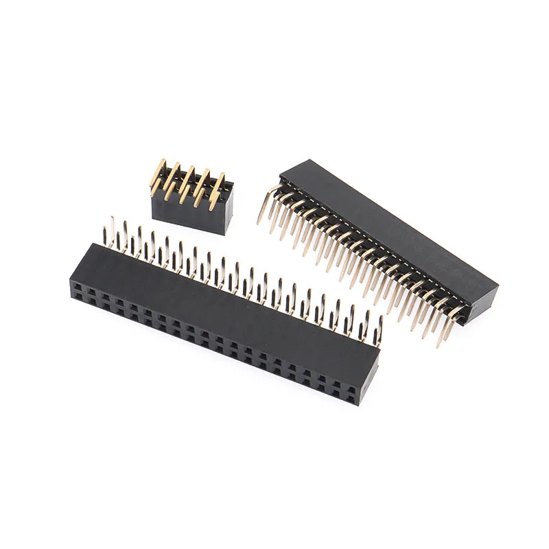 Connecteur femelle à double angle droit, 2 beries/4/5/6/7/8/10/20/40 broches, 2.54mm, bande de pas, prise, 10 pièces
