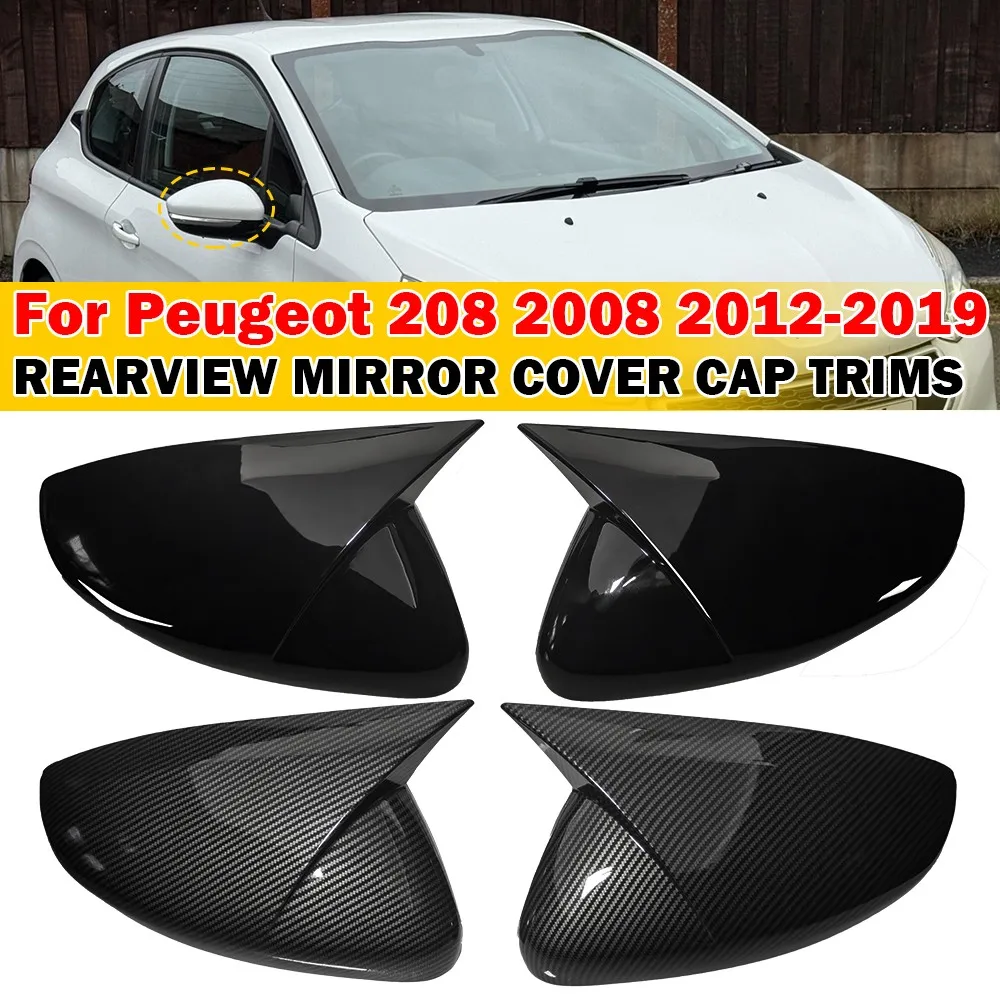 

Для Peugeot 208 2008 2012-2018 Citroen C3 2016-2020 2x автомобильная наклейка на боковое зеркало заднего вида, крышка крыла, внешняя отделка корпуса ABS