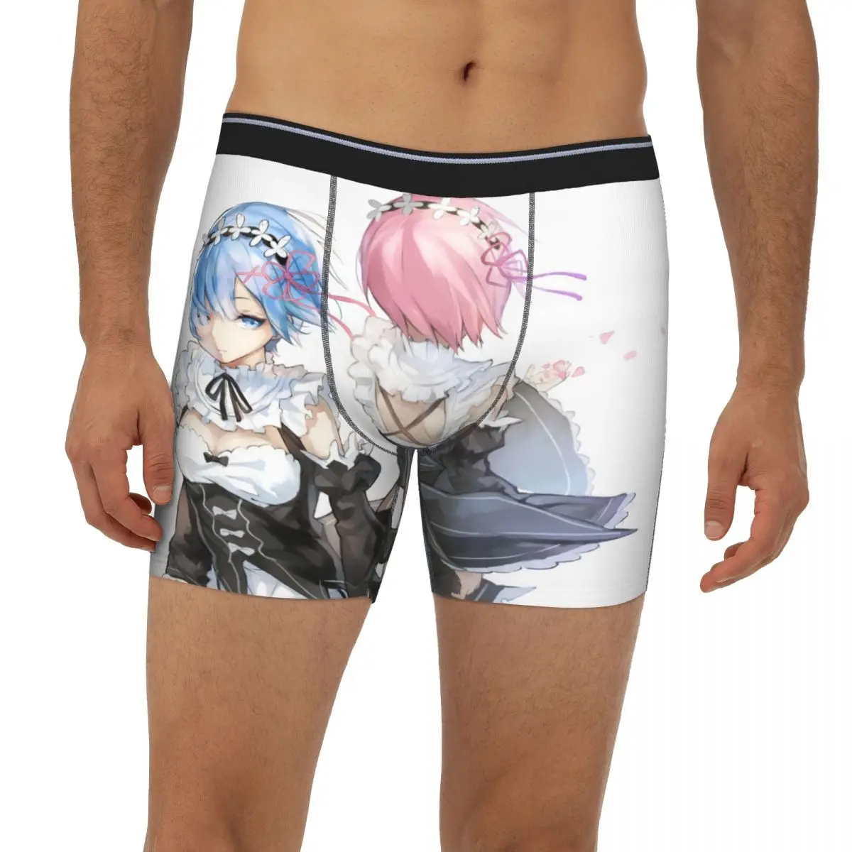 

Ram And Rem Re Zero Subaru Natsuki Anime Underpants Breathbale Panties Anime Male Underwear Print Shorts Boxer Briefs