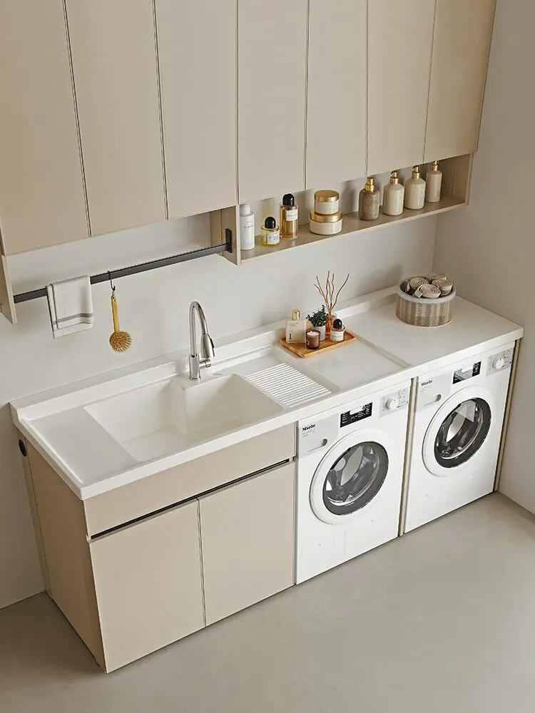 YJQ dryer laundry cabinet balcony cabinet combination drum bathroom cabinet integrated laundry pool basin
