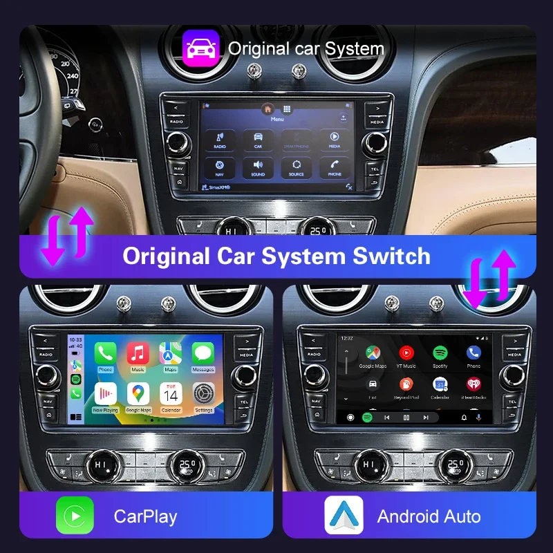 OEM Screen Upgrade Wireless CarPlay and Android Auto Smart Module for Bentley Bentayga 2012-2019 with Mirror Link AirPlay
