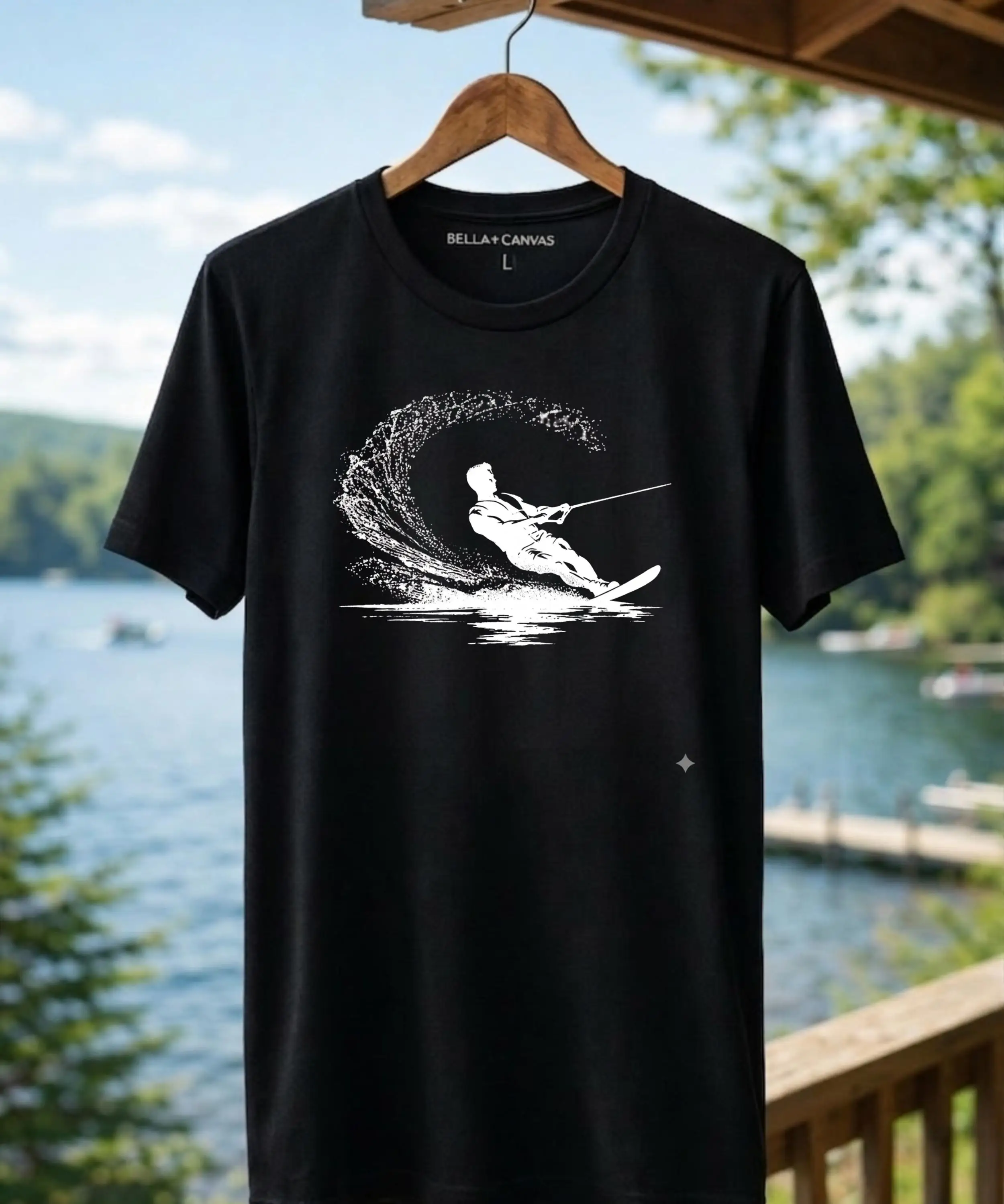 Slalom Waterski Shirt | Vintage Waterski Skier Tee  | Water Skiing Retro Arch Design | Wake Sports Apparel