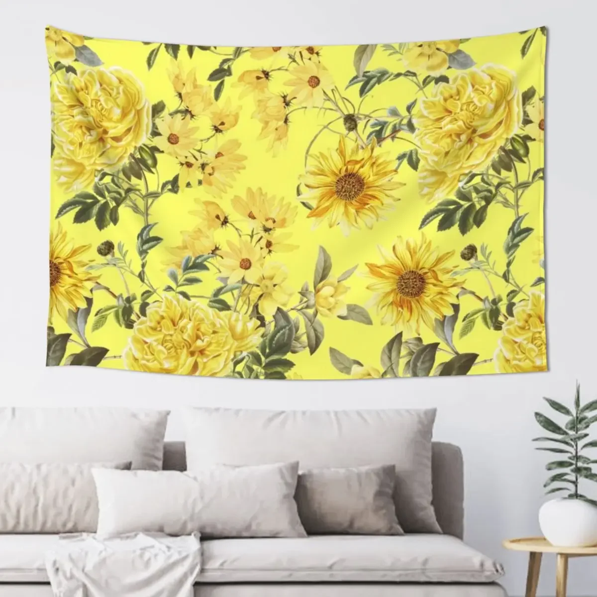 Słoneczne Żółte Kwiaty Gobelin Ogrodowy Estetyczne Dekoracje Pokoju Tapeta Na Ścianę Dekoracje Domu Gobelin